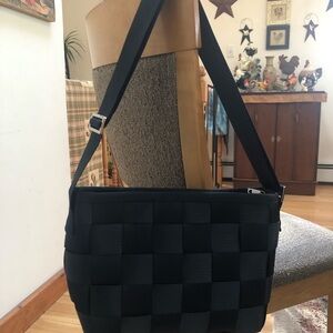 Harveys Seat Belt Bag Black Woven Purse Made In USA